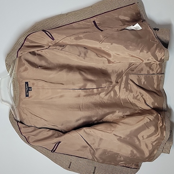 346 Brooks Brothers Herringbone Elbow Patch Wool Blazer Brown - Picture 5 of 11